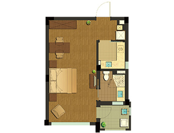 A2戶型--一室一廳一廚一衛
