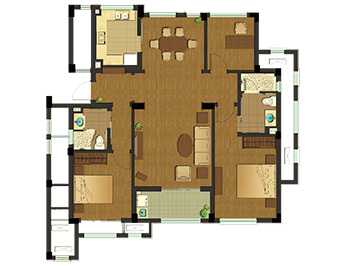 E戶型--三室兩廳一廚兩衛